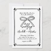 Hand Drawn Whimsical Bow Wedding Einladung (Vorderseite)