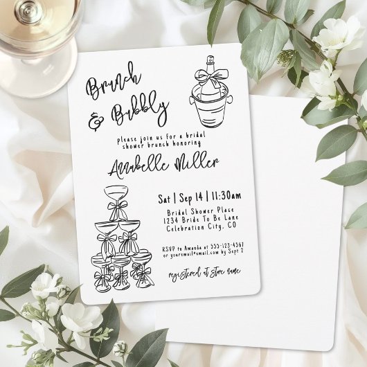 Hand Drawn Whimsical Bridal Shower Einladung