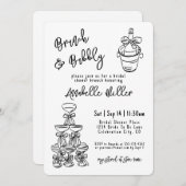 Hand Drawn Whimsical Bridal Shower Einladung (Vorne/Hinten)