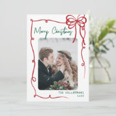 Hand Drawn Whimsical Christmas Feiertagskarte (Stehend Vorderseite)