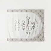 Hand Drawn Whimsical Congrats Grad Party Backdrop Wandteppich (Vorderseite (Horizontal))