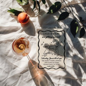 Hand Drawn Whimsical cosmic moon wedding invite Save The Date