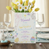 Hand Drawn Whimsical Doodles Easter Party Einladung