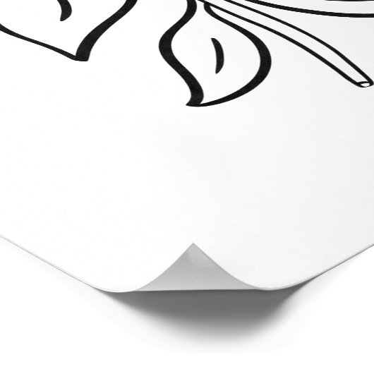 Hand-Drawn Whimsical Lemon Branch Art Poster (Ecke)