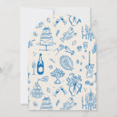 Hand-drawn whimsical line art wedding style einladung (Rückseite)