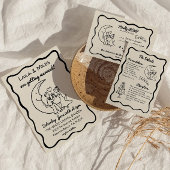 Hand Drawn Whimsical Moon wedding invitation Save The Date