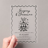 Hand Drawn Whimsical Quirky Handwritten Wedding Acryleinladungen (Insitu (Handheld))