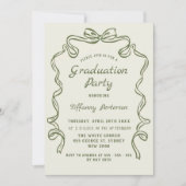 Hand Drawn Whimsical Ribbon graduation Einladung (Vorderseite)