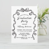 Hand Drawn Whimsical Ribbon graduation Einladung (Stehend Vorderseite)