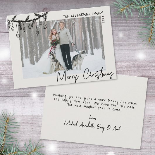 Hand Drawn Whimsical Vintag Frohe Weihnachten