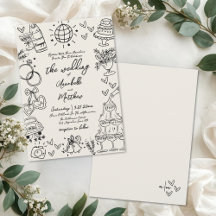 Hand Drawn Whimsical Vintage Hochzeit