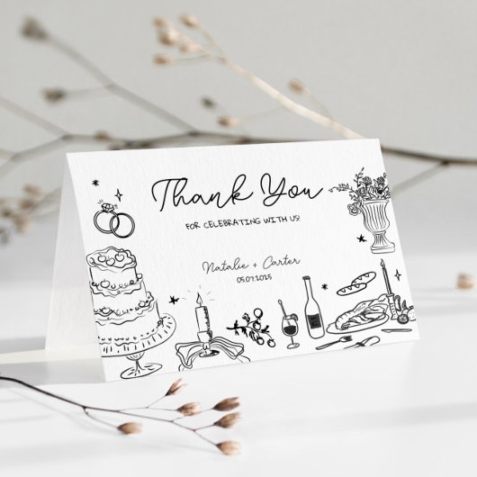 Hand Drawn Whimsical Wedding Danke
