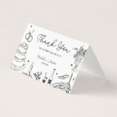 Hand Drawn Whimsical Wedding Danke (Vorderseite)