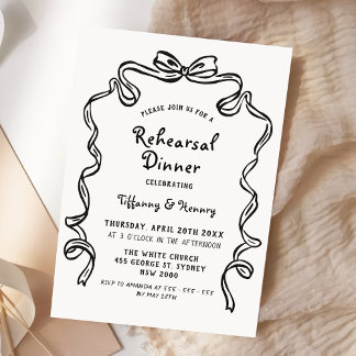 Hand Drawn Whimsical wedding rehearsal dinner  Einladung