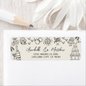 Hand Drawn Whimsical Wedding Return Address (Insitu)