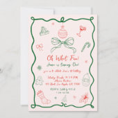 Hand Drawn Whimsical Weihnachten 1. Geburtstag Einladung (Vorderseite)