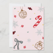 Hand Drawn Whimsical Weihnachtsfest Party Einladung (Rückseite)