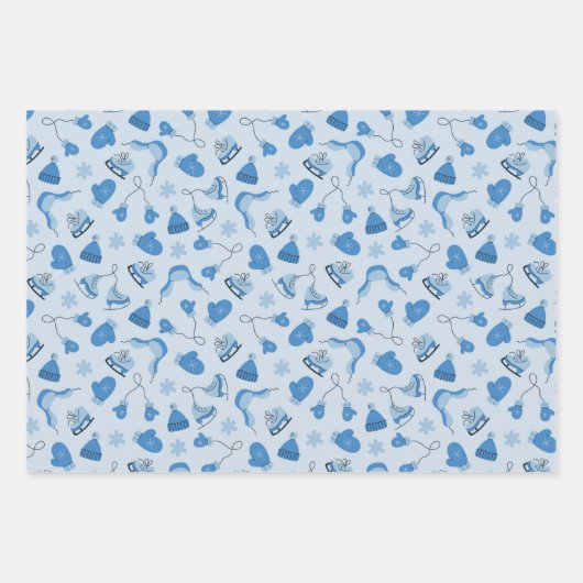 Hand Drawn Winter Pattern Mix Wrapping Paper Set3 Geschenkpapier Set (Vorderseite 3)