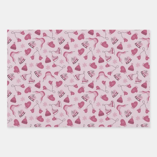 Hand Drawn Winter Pattern Mix Wrapping Paper Set3 Geschenkpapier Set (Vorderseite 2)