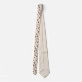 Hand Drawn Winter Print Brown Neck Tie Krawatte (Rückseite)