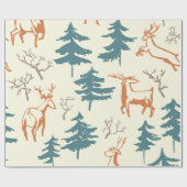 Hand drawn winter seamless pattern with deer and p geschenkpapier (Flach)