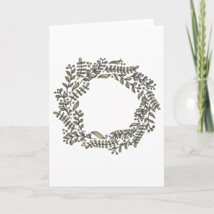 Hand Drawn Winter Wreath Card Feiertagskarte