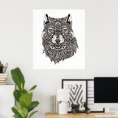 Hand Drawn Wolf Poster (Heimbüro)
