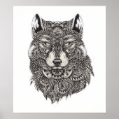 Hand Drawn Wolf Poster (Vorne)