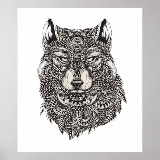 Hand Drawn Wolf Poster (Vorne)