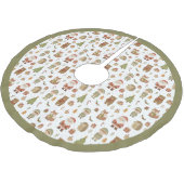 Hand Drawn Woodland Animals Christmas - Tree Skirt Polyester Weihnachtsbaumdecke (Schrägansicht)