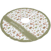 Hand Drawn Woodland Animals - Christmas Tree Skirt Polyester Weihnachtsbaumdecke (Schrägansicht)