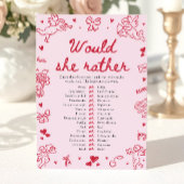 Hand Drawn Would She Rather Bridal Shower Game Einladung