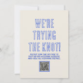 Hand Drawn Writbble Quirky QR Code Hochzeit Einladung (Rückseite)