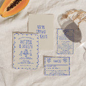 Hand Drawn Writbble Quirky Retro Wedding Einladung