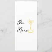 Hand Drawn Yellow White Whimsical Wedding Menu Menükarte (Rückseite)