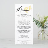Hand Drawn Yellow White Whimsical Wedding Menu Menükarte (Stehend Vorderseite)