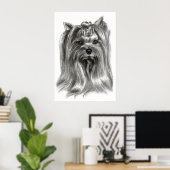 Hand Drawn Yorkshire Terrier Poster (Heimbüro)