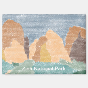 Hand Drawn Zion Nationalpark Magnet