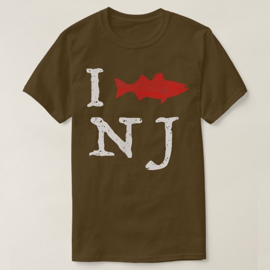 Hand DrawnI Striped Bass NJ  T-Shirt (Design vorne)