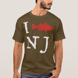 Hand DrawnI Striped Bass NJ  T-Shirt