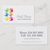 Hand druckt Mama-Karte Telefonnummerkarte (Vorne/Hinten)