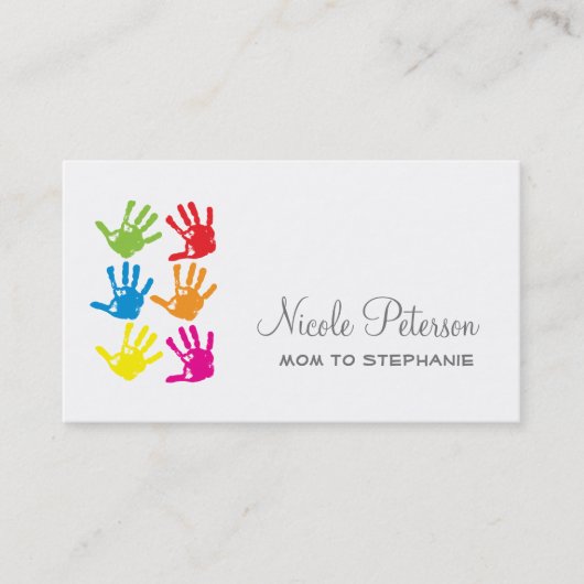 Hand druckt Mama-Karte Telefonnummerkarte (Vorderseite)