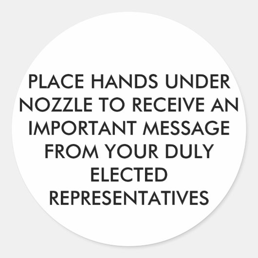 HAND-DRYER-KLEIDERSTECKER RUNDER AUFKLEBER (Vorderseite)