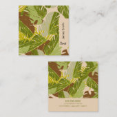 Hand Dschungel Pflanze Grüngarten Florist Quadratische Visitenkarte (Vorne/Hinten)