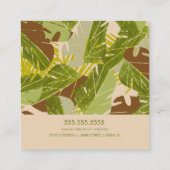 Hand Dschungel Pflanze Grüngarten Florist Quadratische Visitenkarte (Rückseite)
