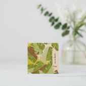 Hand Dschungel Pflanze Grüngarten Florist Quadratische Visitenkarte (Stehend Vorderseite)