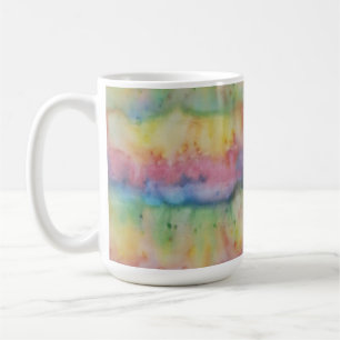 Hand Dyed Rainbow Strip Kaffeetasse