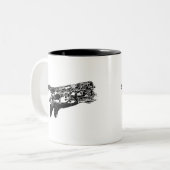 Hand eines Cyborg-Gottes? Zweifarbige Tasse (Vorderseite Links)