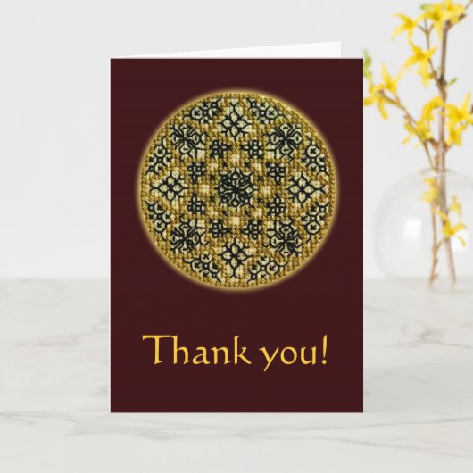 Hand embroidered greeting card karte (Gelbe Blume)