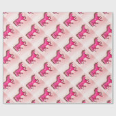 Hand entwarf rosa PferdePackpapier Geschenkpapier (Flach)